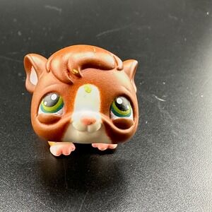Hasbro Littlest Pet Shop LPS Guinea Pig Brown White AUTHENTIC  #4 green eyes